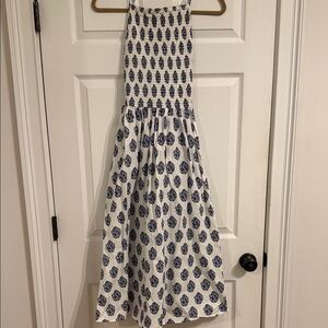 J. Crew Blue and White Midi Dress